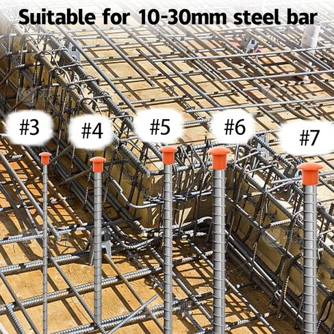 250 PCS Rebar Caps Replace for #3-#9, Plastic Rebar Protective Cap for 10mm-30mm Reinforcing Steel Bar, Mushroom Rebars Safety Covers Caps, Orange in Kuwait