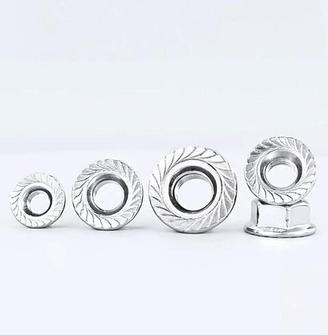 304 Stainless Steel Flange Anti Loosening Nut with Fine Teeth/Reverse Teeth Optional with Flat Pad, Anti Slip Tooth Pattern, Anti Vibration M4-M20 Heavy-Duty Fastener(Lh*M12(5PC)) in Saudi Arabia