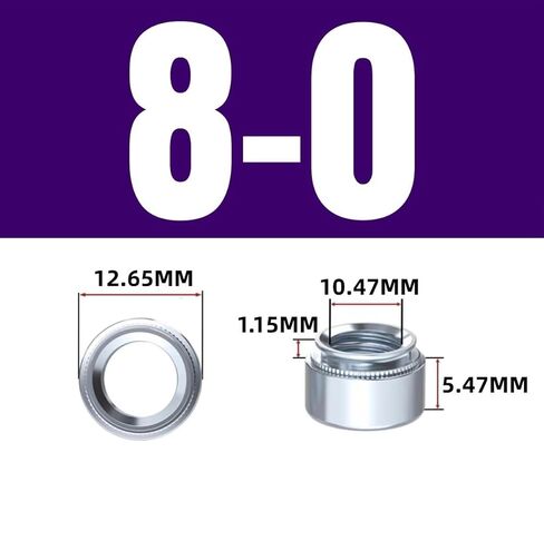 Galvanised Carbon Steel Blind Rivet Nuts, M2.5 M3 M4 M5 M6 M8 M10 for Riveting and Securing Fasteners On Enclosure and Cabinet Panels.(M8-0 (20pc)) in Saudi Arabia