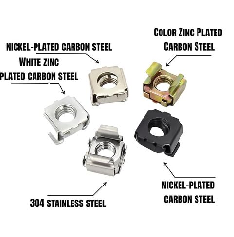 20PCS 304 Stainless Steel/Carbon Steel Cage Nut Server Cabinet Specific Floating Clip Nuts M4 M5 M6 M8 M10 Square Nuts Rack Installation Universal Fastener Accessories(304SS,M10) in Saudi Arabia