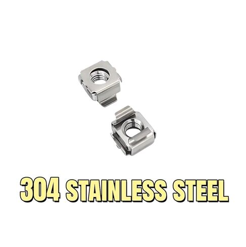 20PCS 304 Stainless Steel/Carbon Steel Cage Nut Server Cabinet Specific Floating Clip Nuts M4 M5 M6 M8 M10 Square Nuts Rack Installation Universal Fastener Accessories(304SS,M10) in Saudi Arabia