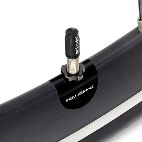 20-Pack Bicycle Presta Valve Stem Stickers - Adhesive Anti-Vibration Rim Protector Pads & Noise Reducing Washers - Protective Spacers for Road & Mountain Bike Carbon Rims (Black, Oval) in Saudi Arabia
