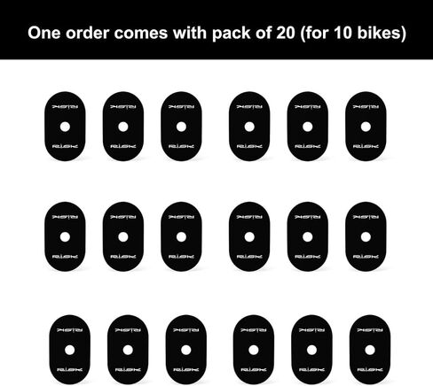 20-Pack Bicycle Presta Valve Stem Stickers - Adhesive Anti-Vibration Rim Protector Pads & Noise Reducing Washers - Protective Spacers for Road & Mountain Bike Carbon Rims (Black, Oval) in Saudi Arabia