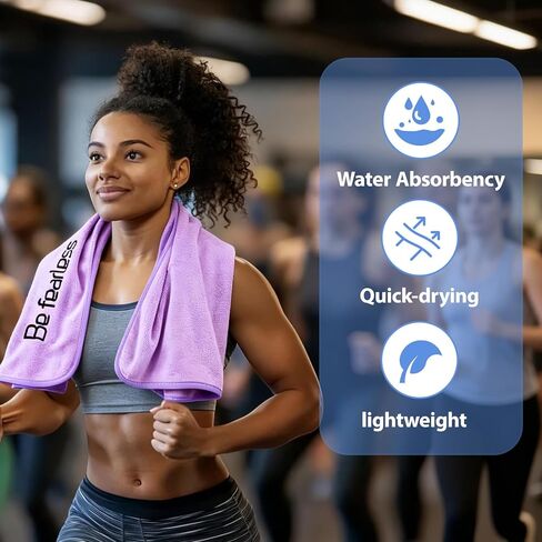 3 عبوات من مناشف الصالة الرياضية المصنوعة من الألياف الدقيقة، مقاس 76.2 سم × 35.56 سم، مناشف فائقة النعومة وسريعة الجفاف للياقة البدنية والرياضة واليوجا وركوب الدراجات والتمرين. الرمادي والأزرق والأرجواني in Kuwait