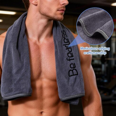 3 عبوات من مناشف الصالة الرياضية المصنوعة من الألياف الدقيقة، مقاس 76.2 سم × 35.56 سم، مناشف فائقة النعومة وسريعة الجفاف للياقة البدنية والرياضة واليوجا وركوب الدراجات والتمرين. الرمادي والأزرق والأرجواني in Kuwait