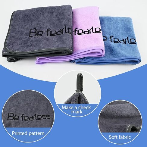 3 عبوات من مناشف الصالة الرياضية المصنوعة من الألياف الدقيقة، مقاس 76.2 سم × 35.56 سم، مناشف فائقة النعومة وسريعة الجفاف للياقة البدنية والرياضة واليوجا وركوب الدراجات والتمرين. الرمادي والأزرق والأرجواني in Kuwait