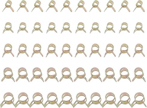 50 قطعة من مشابك الخرطوم، مجموعة مشابك لأنبوب خط هواء الوقود والماء 5-9 مم، مشابك فولاذية 65Mn بأحجام متنوعة in Kuwait