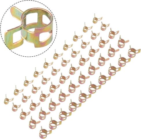 50 قطعة من مشابك الخرطوم، مجموعة مشابك لأنبوب خط هواء الوقود والماء 5-9 مم، مشابك فولاذية 65Mn بأحجام متنوعة in Kuwait