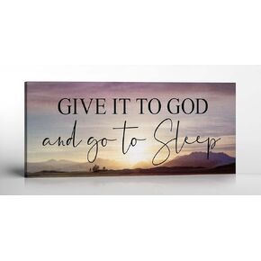 امنحه لله واذهب إلى علامة النوم ، فوق جدار السرير الديكور لغرفة النوم ، فوق ديكور جدار السرير الرئيسي ، جاهز للتعليق لغرفة نوم غرفة المنزل ، C3000-16x40 in Kuwait