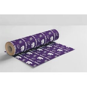 ONDEMAND FAN NCAA Wrapping Paper with Team Tapestry design (Kansas State Wildcats,Wrapping Paper 30" x12') in Kuwait