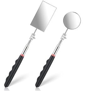 قطعتان من مرايا الفحص التلسكوبية، مرآة ميكانيكية تلسكوبية مستديرة مستطيلة الشكل بمقبض طويل، أدوات فحص مرآة ميكانيكية قابلة للتمديد بزاوية 360 درجة لفحص حالة السيارة in Kuwait