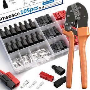 smseace 105Pcs Power Connectors with Crimping Tool 15/30/45 Amp Power Connectors with PVC Cover 1.5-6mm² (20-10AWG) Quick Disconnect Power connectors Quick Disconnect Terminals Connectors in Kuwait