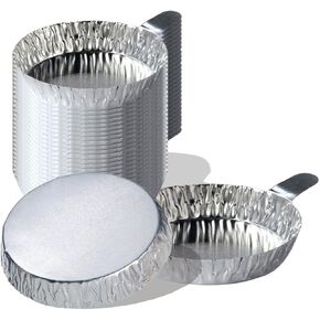 قوارب الوزن، أطباق وزن من الألومنيوم للاستعمال مرة واحدة مع مقبض للبودرة والسوائل، غير ساكنة، محلل رطوبة ميزان مطبخ المختبر، متوسط in Kuwait