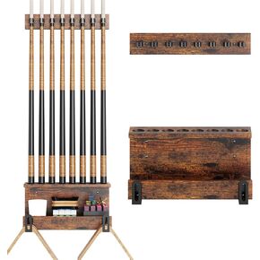 حامل عصا حمام السباحة، حامل مجموعة عصا حمام السباحة، حامل مجموعة عصا حمام السباحة لـ 6 أعواد تخزين، منظم معدات ملحقات طاولات البلياردو، ملحقات البلياردو لغرف الألعاب والنوادي ولاعبي البلياردو، بني in Kuwait