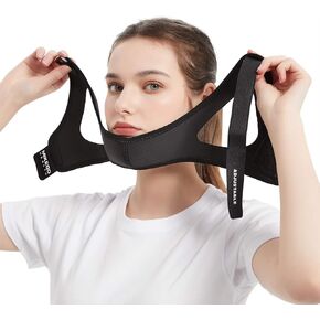 Adjustable Chin Strap for CPAP Users - Chin Strap for Snoring Face Mask Bandage Keeping Mouth Closed - No Dry Mouth Nasal Breathing Anti Snoring for Women and Men (Black) in Kuwait