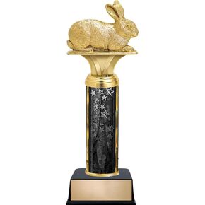 Crown Awards Customizable 10.5" Rabbit Animals Black Star Trophy Award, Engrave Now in Kuwait