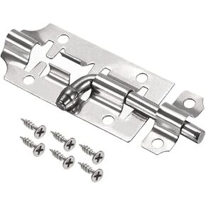 Sliding Door Lock, 4pcs Slide Latch 3/4/5/6/inch L-Shaped Polished Finish for Security Applications Cabinets(5'') in Kuwait