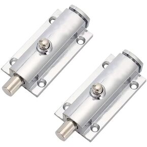 Door Lock Bolt,Slide Latch，2pcs Doors Flush 3/4/5/6-inch Zinc Alloy Security Sliding Barrel Latch Locks with Spring Switch(3 inch :7.5 * 3.5 * 2.5cm) in Kuwait
