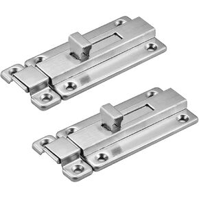Sliding Door Lock, 2pcs 2"/3"/4" Stainless Steel Latch,Surface Mounted Slide Bolt for All Types of Internal Doors(4'') in Kuwait