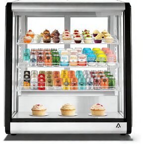 5.3 Cu.Ft Commercial Countertop Refrigerators Display Case, Stainless Steel Beverage Refrigerator with LED Lighting, Auto Defrost, Adjustable Shelves, Rear Sliding Door for Cafe, Restaurant, Bakery in Saudi Arabia