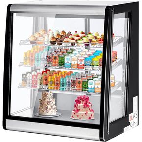 Commercial Refrigerated Display Case, 196L Glass Door Countertop Refrigerator with Double Layer Tempered Glass, 110V for Restaurants, Cafes, Stores, Black in Kuwait