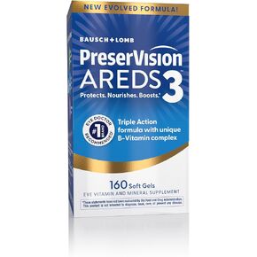 PreserVision AREDS3 Eye Vitamins, #1 Eye Doctor Recommended Brand, AREDS2 Formula with Additional 8 B-Vitamin Complex, Promotes Healthy Cellular Eye Function*, 3-in-1 Macular Supplement, 160 Softgels in Kuwait