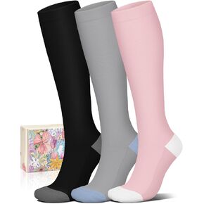 Cotton Compression Socks for Women&Men 20-30mmHg Knee High Cute Support Sock for Nurses, Pregnancy, Flying in Kuwait