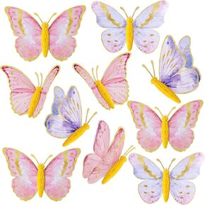 SUNBEAUTY 10 PCS Pink Glitter Butterfly Decorations Butterfly Birthday Party Decorations Butterfly Baby Shower Decorations Butterfly Theme Party Supplies for Birthday Baby Shower Party Decor in Kuwait
