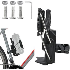 Adaptive Cycling Water Bottle Holder, 360° Rotatable Auto-Clamping Cup Cage, Tool-Free Universal Mount for 2-3" Bottles, Honeycomb Mesh for Mountain/Road Bikes & Motorcycles (Black) in Kuwait