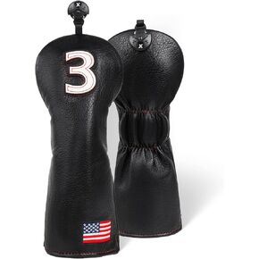 Golf Head Covers, US Flag Patriotism Golf Club Cover for Woods and Driver, Fairway, Hybrid - Premium Leather Golf Club Head Covers with Interchangeable Tags in Saudi Arabia