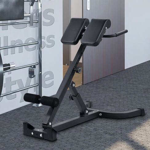 Adjustable Back Extension Machine, Roman Chair Hyperextension, Hyperextension for Strength Training, Foldable Sit-Up for Athletes, Core Work & Home Gym Workouts Fitness in Saudi Arabia