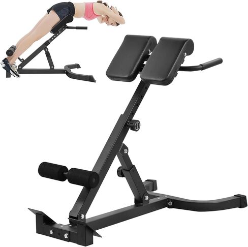 Adjustable Back Extension Machine, Roman Chair Hyperextension, Hyperextension for Strength Training, Foldable Sit-Up for Athletes, Core Work & Home Gym Workouts Fitness in Saudi Arabia