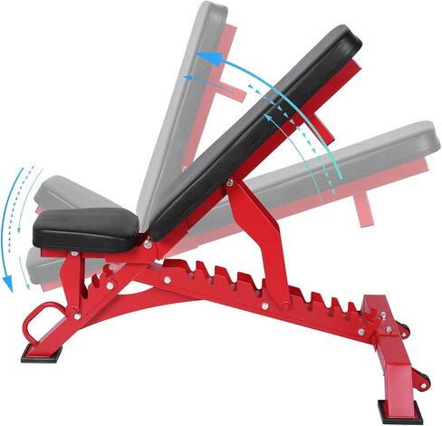 Weight Bench Adjustable Workout Bench for Home Gym Strength Training (Red) in Kuwait