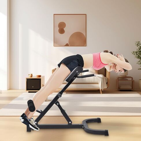 Roman Chair Hyperextension, Adjustable Back Extension Machine, Hyperextension for Strength Training, Foldable Sit-Up for Athletes, Core Work & Home Gym Workouts Fitness in Saudi Arabia