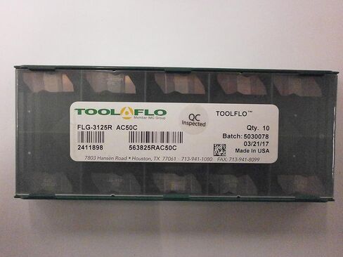 10 قطعة) أداة-Flo FLG 3125R AC50C كربيد الحز إدراج من الدرجة الأولى المغلفة NG 3125R .125 "أداة واسعة ToolFlo Flo AC50 in Saudi Arabia