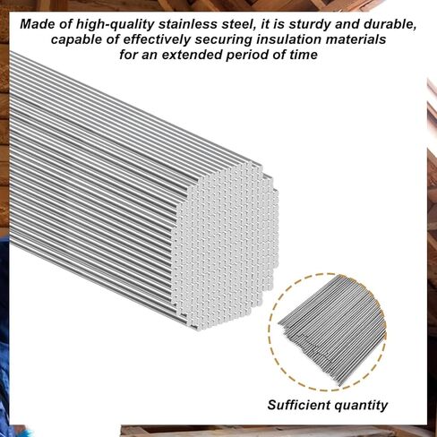 160 قطعة سلك دعم عازل 16 بوصة 1095 سلك معدني من الفولاذ عالي الكربون 2 مم معدن قوي معزول يدعم قضبان لسقف الأرضيات العلية وعزل الجدار in Kuwait