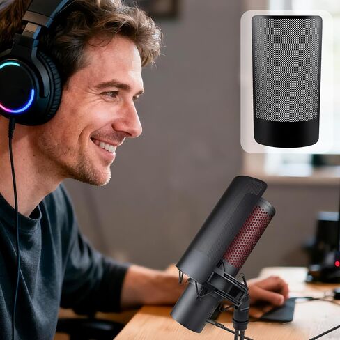 فلتر بوب للميكروفون من SOULWIT Shield لـ HyperX QuadCast/S/2/2S، غطاء إسفنجي للميكروفون مع زجاج أمامي معدني لمعظم حوامل الصدمات HyperX - أسود in Saudi Arabia