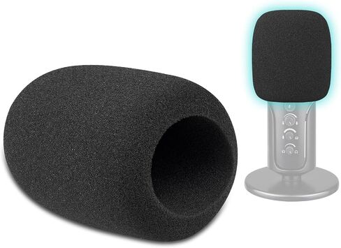 SOULWIT 2 قطعة ميكروفونات بوب فلتر لملف تعريف Sennheiser USB، غطاء ميكروفون واقٍ من إسفنج الزجاج الأمامي - أسود in Saudi Arabia
