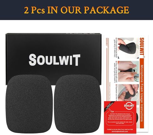 SOULWIT 2 قطعة ميكروفونات بوب فلتر لملف تعريف Sennheiser USB، غطاء ميكروفون واقٍ من إسفنج الزجاج الأمامي - أسود in Saudi Arabia