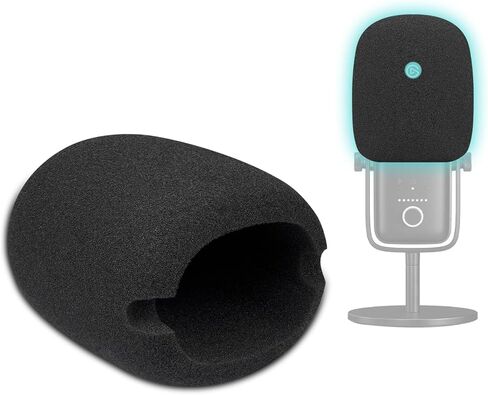 SOULWIT 2Pcs Microphones Pop Filter for Elgato Wave:3(Wave3), Protective Mic Cover Windscreen Foam - Black in Saudi Arabia