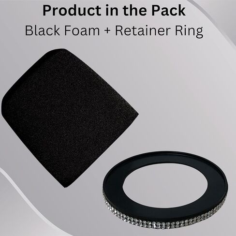 MV7 Pop Filter Replace for Shure MV7 MV7X Microphone Windscreen Cover, Black with Sparkly Retainer Ring in Kuwait