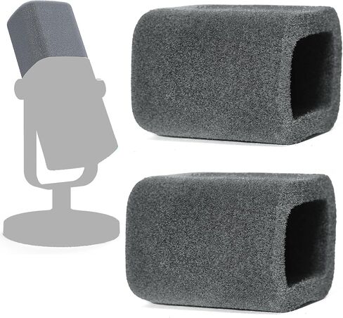 Defean 2 Pack Microphones Pop Filter Compatible with Fifine AmpliGame AM8 Microphone, Replacement Windscreen Flocked Foam - Cuboid (Grey) in Saudi Arabia
