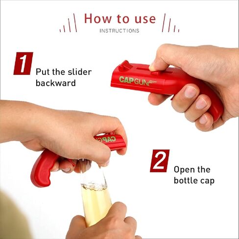 bottle cap shooting gun - Fun bottle opener tool launches bottle caps for parties, barbecues, and bar games (color) in Saudi Arabia