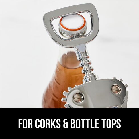 GORILLA GRIP BPA-Free Premium Wine Opener, Easy to Use Smooth Zinc Alloy Wing Corkscrew, Multifunctional Bottle Openers Remove Corks, Caps, Sharp Cork Screw, Dishwasher Safe, Bar Essentials, Black in Saudi Arabia