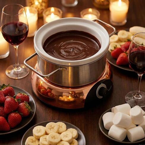 Artestia Swiss Design 1500W Electric Fondue Pot Set for Melting Chocolate Cheese Pot Sets with Temperature Control for Oil Broth Fondue Party, 8 Colored Fondue Forks in Kuwait