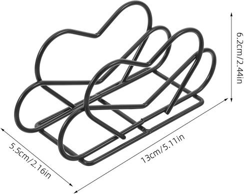 Alipis 2pcs Black Metal Napkin Holder Tissue Paper Rack Heart-shaped Freestanding Paper Towel Dispenser for Dining Table Kitchen Countertop Indoor Outdoor Use in Saudi Arabia