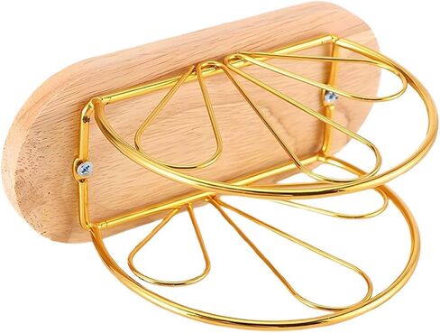 ibasenice Freestanding Napkin Holder Gold Petal Design with Wooden Base, Decorative Paper Tissue Dispenser for Dining Table, Coffee Shop, Restaurant, Wedding Table Accessory in Saudi Arabia