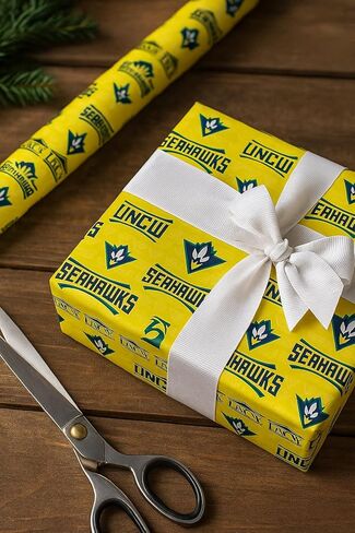 ONDEMAND FAN NCAA Wrapping Paper with Team Tapestry design (UNC Wilmington Seahawks,Wrapping Paper 30" x20') in Kuwait