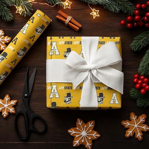 ONDEMAND FAN NCAA Wrapping Paper with Team Tapestry design (Appalachian State Mountaineers,Wrapping Paper 30" x12') in Kuwait