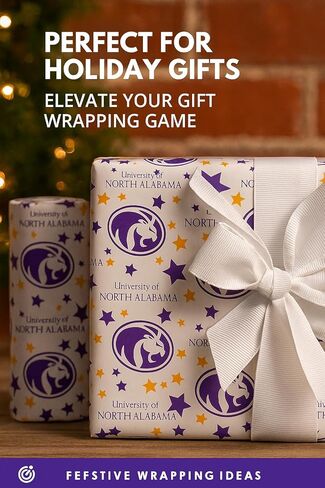 ONDEMAND FAN NCAA Wrapping Paper with Starscape design (North Alabama Lions,Wrapping Paper 30" x12') in Kuwait